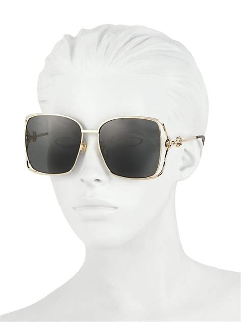 gucci 61mm horsebit square sunglasses|gucci 56mm aviator sunglasses.